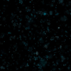 Christmas, New year snowflakes stars on a black background. Falling snow template. EPS 10