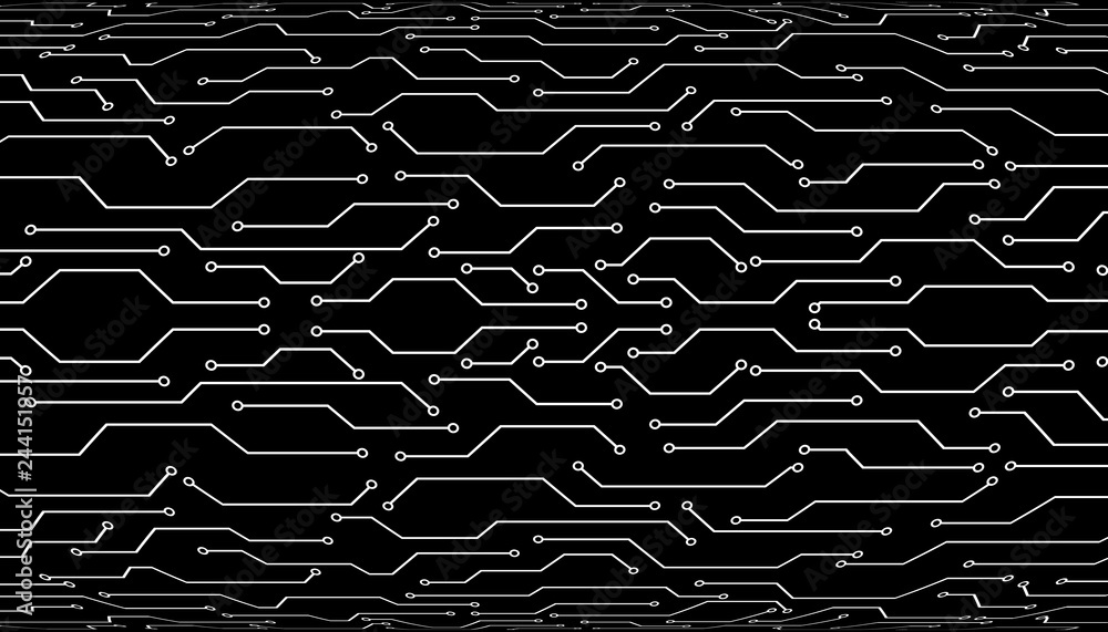Poster Circuit board futuristic trace processor unit texture illustration design. Electronic line communication technology system background.