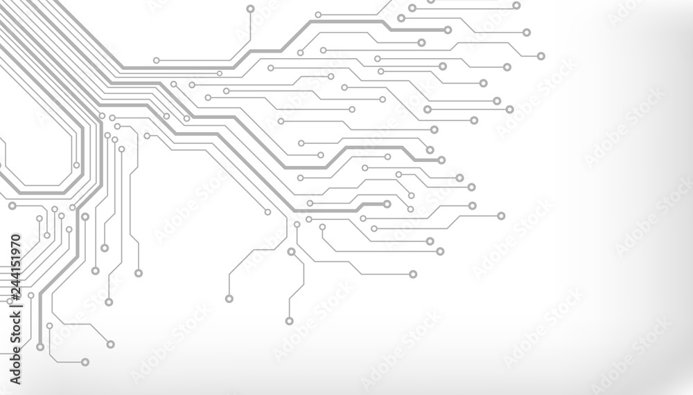 Leinwandbilder Circuit board futuristic trace processor unit texture illustration design. Electronic line communication technology system background.