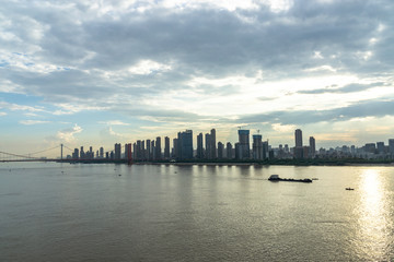 Fototapeta na wymiar city skyline in wuhan china
