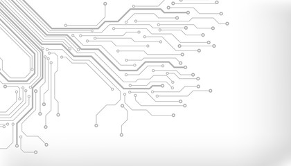 Obraz premium Circuit board futuristic trace processor unit texture illustration design. Electronic line communication technology system background.