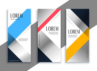 geometric business vertical banners set