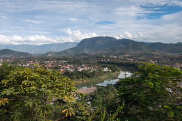 Fototapeta premium View over Luang Prabang from Mount Phousi