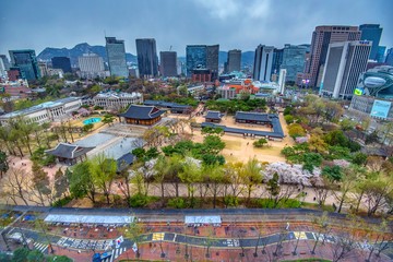 Deoksugung palace in spring at seoul south Korea 