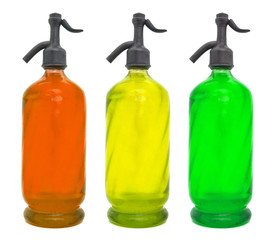 Syphons orange jaune et vert