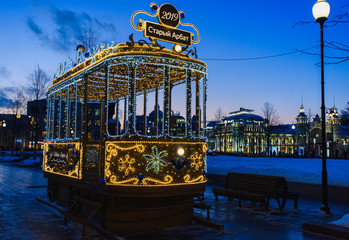 Moscow New Year's tram