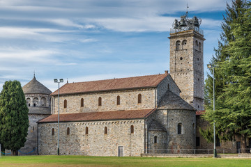 Historical church. Basilica S. Vittore (IX C.), Arsago Seprio, Italy