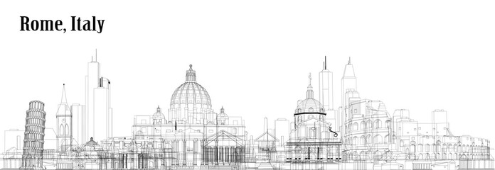 Obraz premium Vector Rome Italy