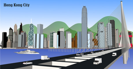 Vector city hong kong