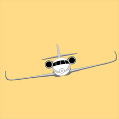 jet plane, vector illustration ,flat style, front 