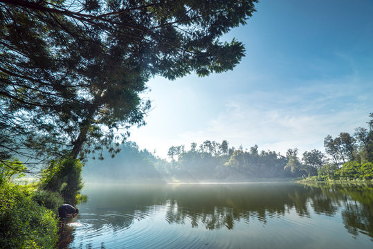 Ranu Regulo Lake in Bromo Tengger Semeru National Park