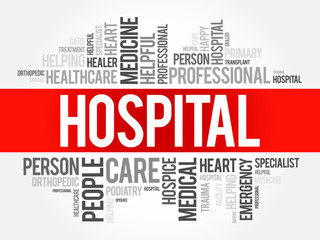 Fototapeta premium Hospital word cloud collage, healthcare concept background