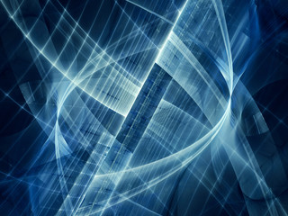 Abstract digital art background. Symmetry composition of curves ands grids. Detailed fractal graphics. Data science and digital technology concept.