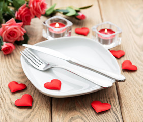 Table setting  for lovers