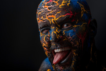 Creative Man's  Face art Makeup