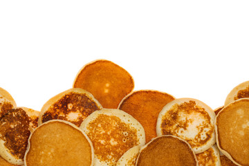 stack of pancakes isolated on white background
