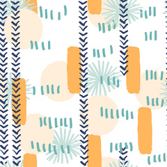 Organic seamless pattern with hand drawn shapes. Vector hand drawn illustration.