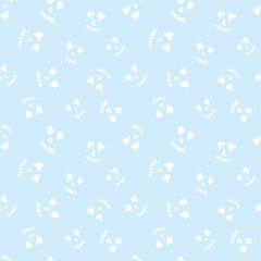 Heart shaped eyes skull background.Seamless pattern.Vector. ハートの目のドクロパターン