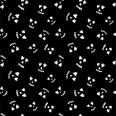 Heart shaped eyes skull background.Seamless pattern.Vector. ハートの目のドクロパターン