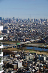 川崎から東京都心部を望む