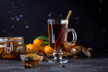 tangarine marmalade jam. dark food photo style