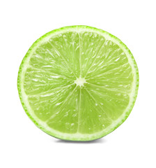 Fresh lime slice on white isolated background