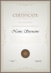 Certificate template with traditional ornament