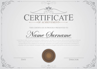 Certificate template gray color background