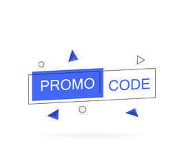 Promo code, coupon code. Modern vector illustration in flat style