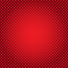 Shiny red gradient seamless pattern with hearts