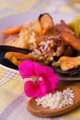 Obraz na płótnie Canvas Tasty seafood dish – Paella a la marinera