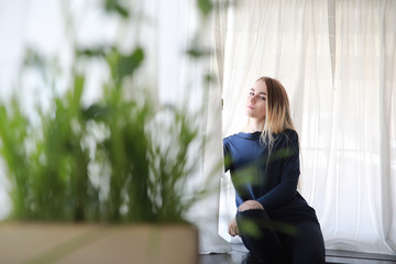 Young girl at home relaxing