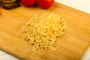 Raw pasta for kids