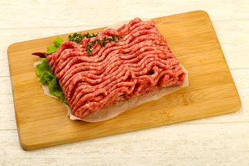 Raw minced beef meat