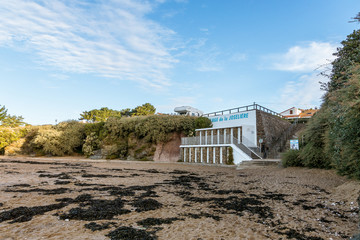 Motorhome on the beach of Joselière, Pornic. French Brittany