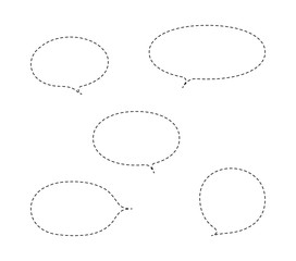 破線のふきだしのセット	