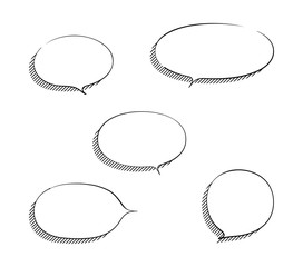 斜線付きのふきだしのセット	