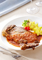 Delicious Chinese cuisine, fried steak