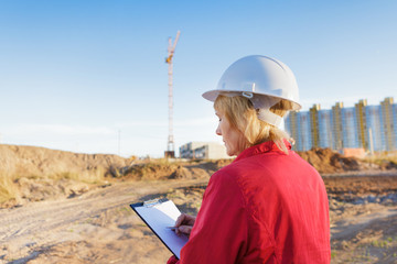 female engineer on construction site