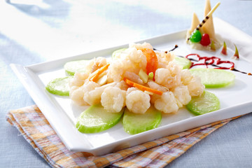 Delicious Chinese cuisine, hot assorted seafood