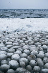 ice stones by the river