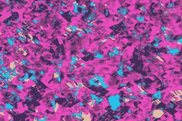 Abstract holographic retrowave background with blue and pink colors in the 80s style