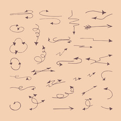 set of arrows. hand-drawn vector illustration