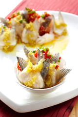 Delicious Chinese cuisine, steamed fish tail
