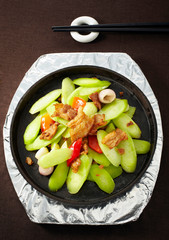 Delicious Chinese cuisine, fried kale