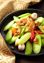 Delicious Chinese cuisine, fried kale