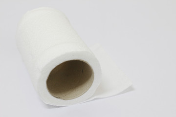 Tissue paper roll isolated on white background