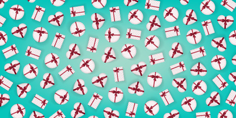 heart shaped gift packs background for Valentine's Day