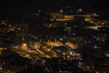 Fototapeta na wymiar City during night full of lights
