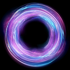 Glow swirl light effect. Circular lens flare. Abstract rotational lines. Power energy element....